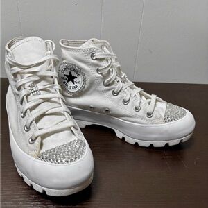 Converse Chuck Taylor All Star High-top Sneakers Bling Converse Rhinestone 7.5
